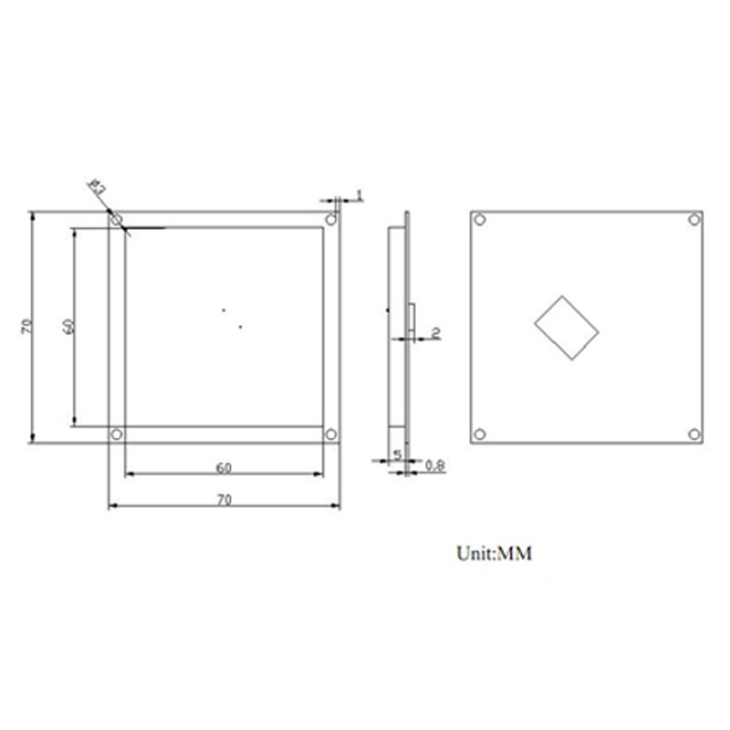 JT-T0060 4dBi UHF RFID keramische antenne 860-960MHz RHCP circulaire polarisatie aanpasbare connector