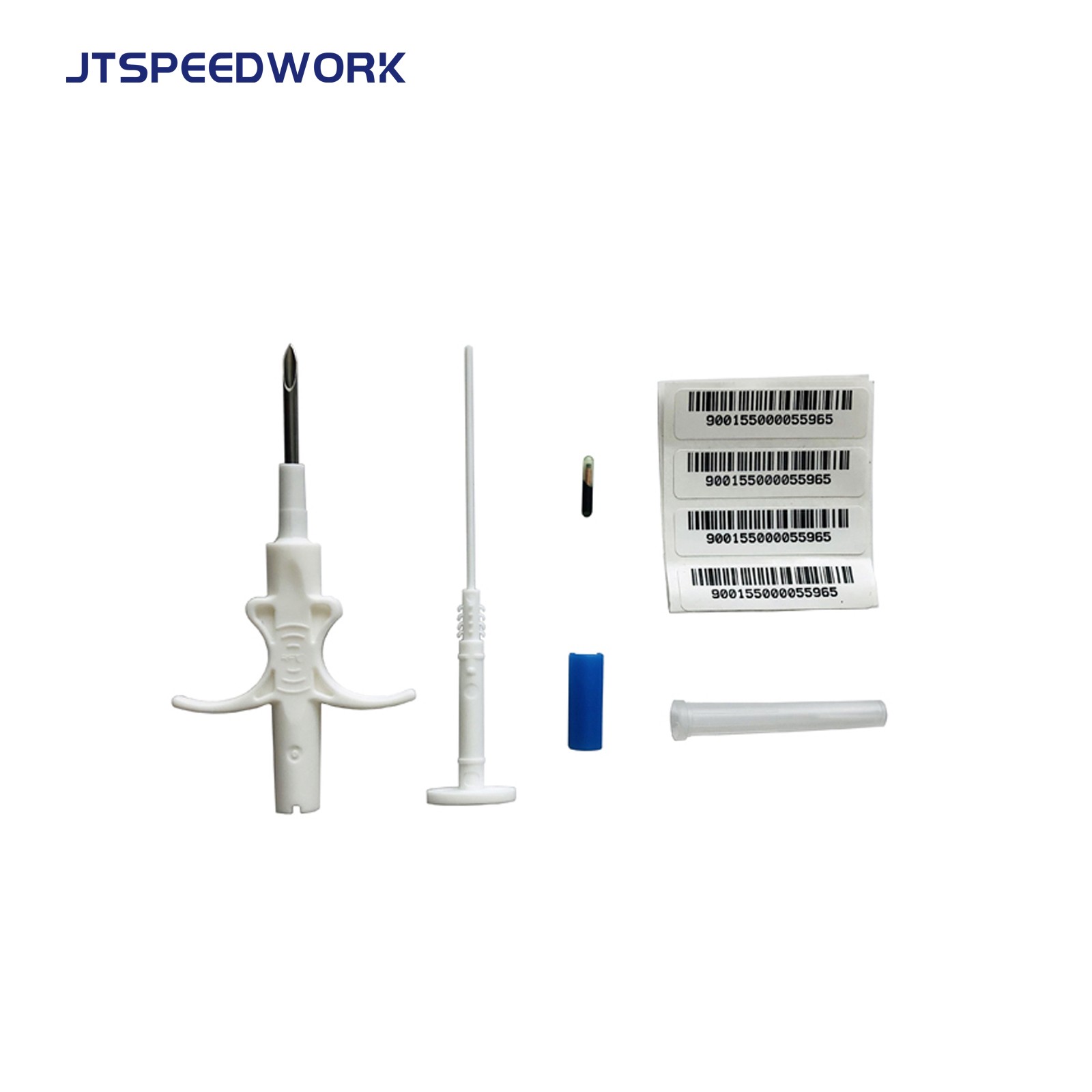 JT-A002 RFID-tagchip voor huisdieren, microchip voor dieren, trackingtags, injecteerbaar, 134,2 kHz, dieren, geïmplanteerd met een wegwerpnaald