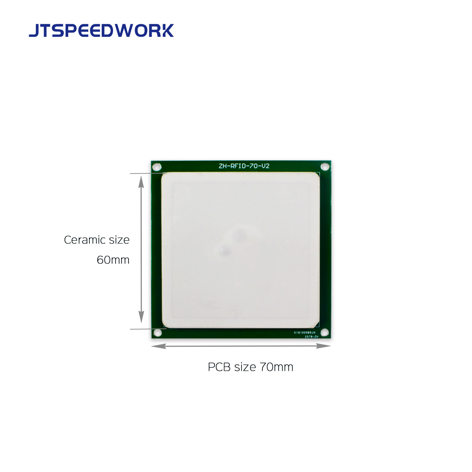 JT-T0060 4dBi UHF RFID keramische antenne 860-960MHz RHCP circulaire polarisatie aanpasbare connector