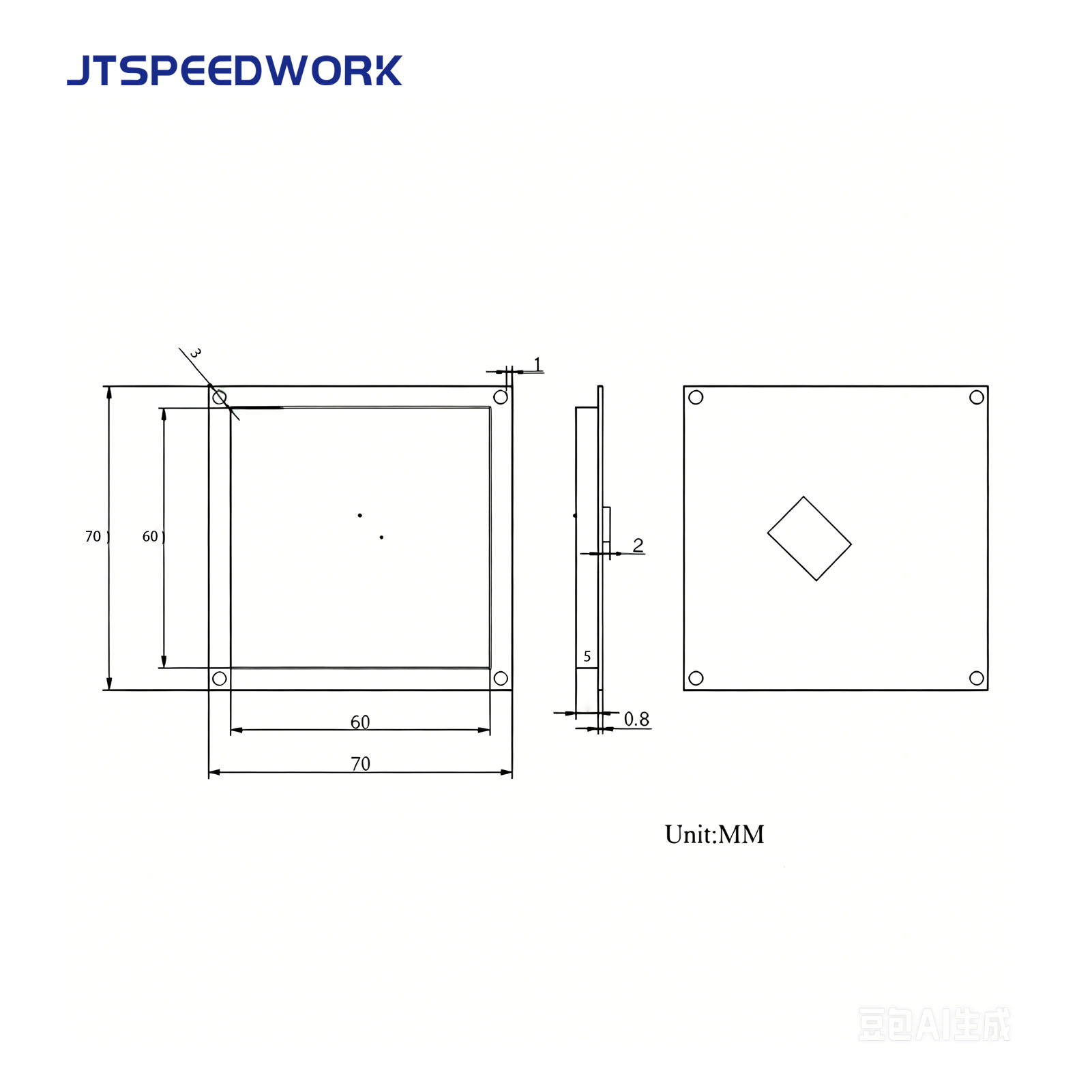 JT-T0060 4dBi UHF RFID keramische antenne 860-960MHz RHCP circulaire polarisatie aanpasbare connector